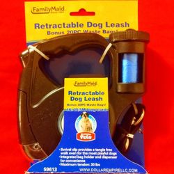 NEW Retractable Dog Leash With 20PC Waste Bags 