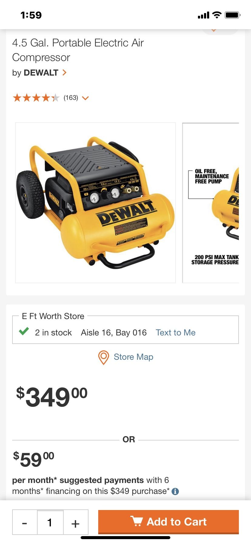 4.5 Gal. Portable Electric Air Compressor by DEWALT