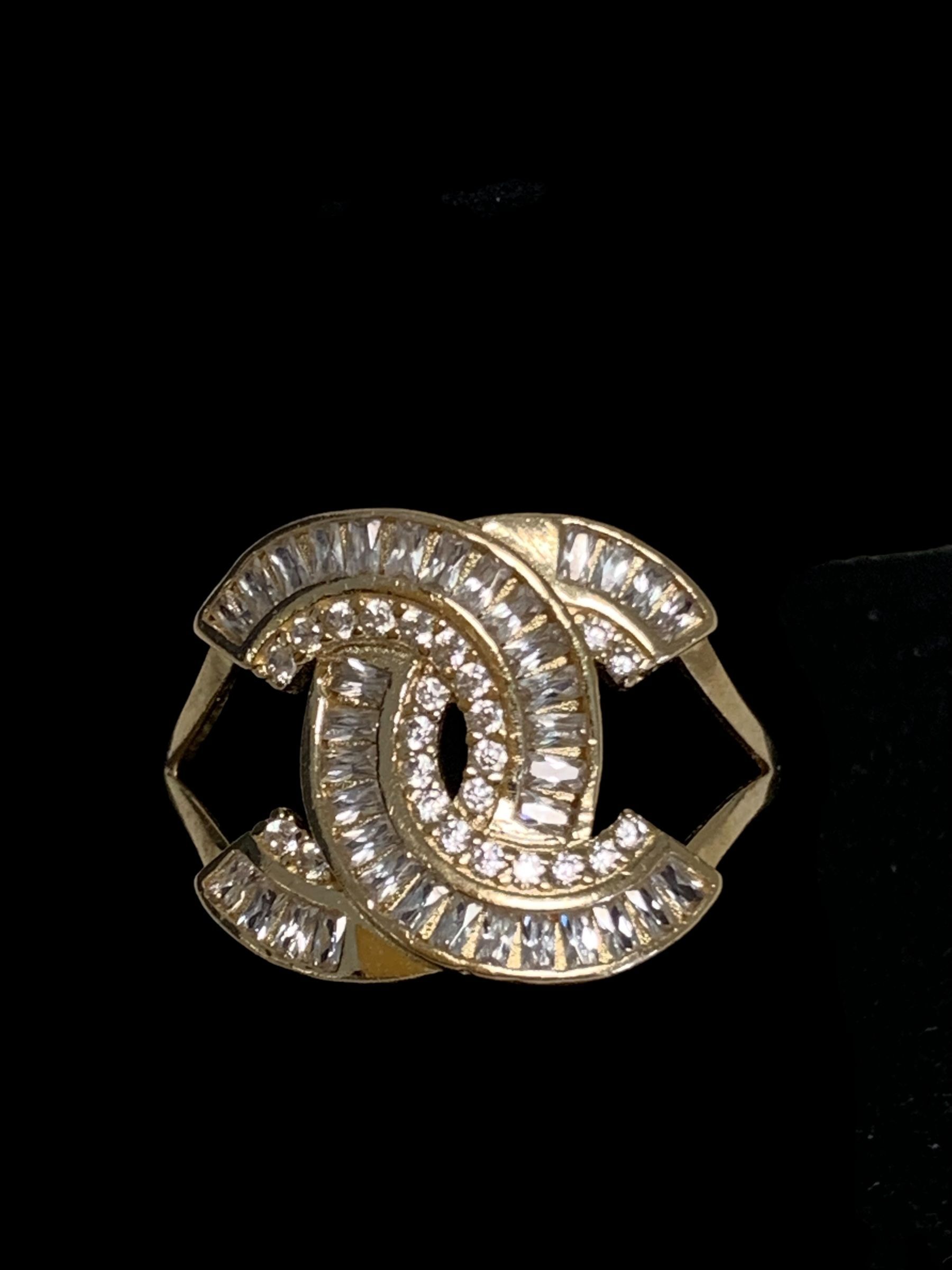 Gold white stone ring #31490