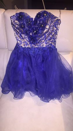 Blue short prom dress