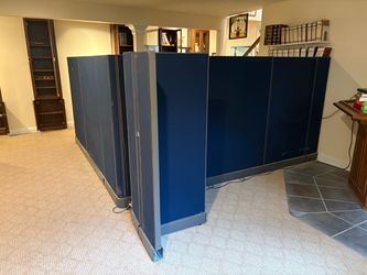 Blue Office Cubicle Partition Panel Set - CARMEL