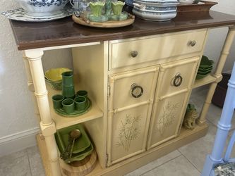 Vintage Faux bamboo credenza or server Hollywood Regency or Chinoiserie buffet.