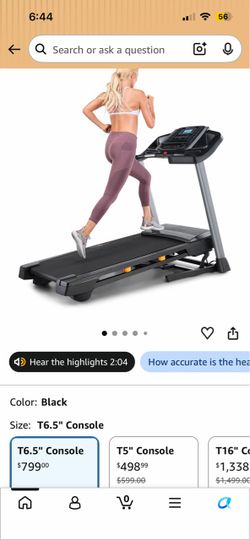 Black Treadmill with T6.5" Console