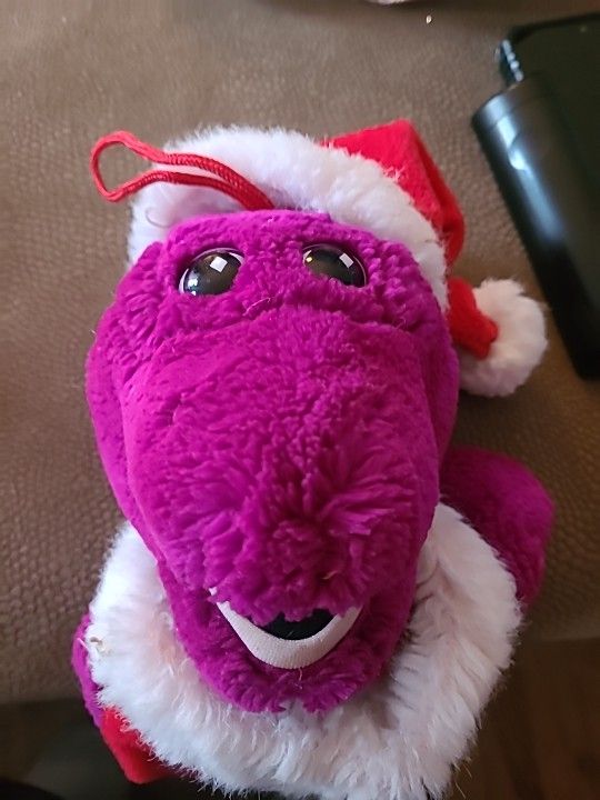 Barney The Dinosaur (BARNEY & FRIENDS) Purple/Red Christmas Stocking 17" Plush