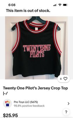 Twenty-One Pilot Jersey CROPTOP 