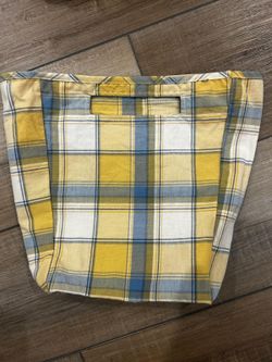 Longaberger Tall Key Basket CORNFLOWER PLAID Liner for  Over the edge