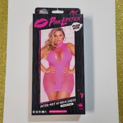 Pink Inter-Net Hi Neck Dress

