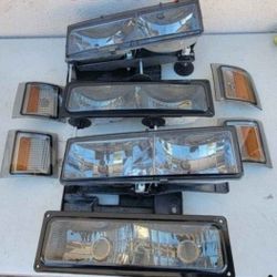 94-98 Chevy Gmc CK 92-99 Suburban Yukon 95-99 Tahoe Headlights Luces Faros Micas Calaveras Focos Faroles Chevy Obs
