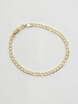 10kt Real Gold Cuban Diamond Cut Bracelet 3.8 mm 7 inch
