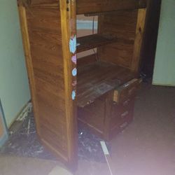 Wood Computer Desk With Light Hook Up 