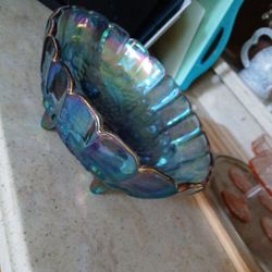 CARNIVAL GLASS electric blue 