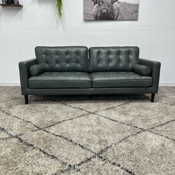 Green Harstine Leather Couch - Free Delivery  