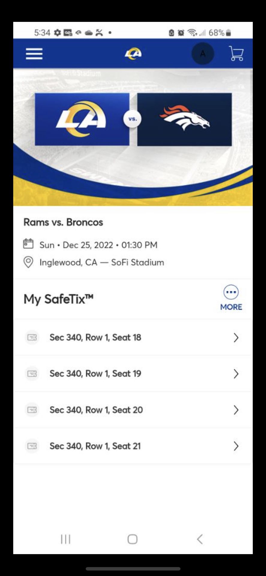 Rams Vs Broncos Tickets