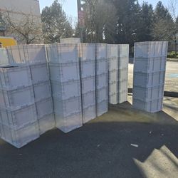 Monoflo Straight Wall Handled Storage Container Tote, 24 x 15 x 14.5", Gray