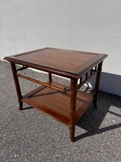 Vintage faux bamboo end table