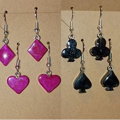 ✨4 Pair Card Suit Earrings✨