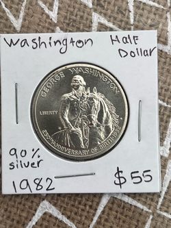 Washington half dollar 90% silver 1982
