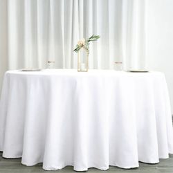 White Round Tablecloth