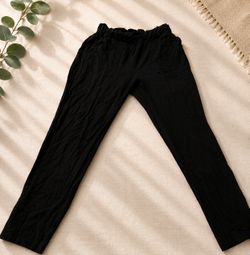 Size small black velour wide-leg lounge pants