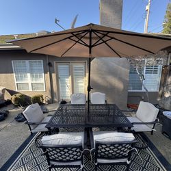 Patio Dining Set With Umbrella