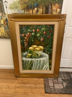 Nice large painting on wood frame