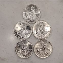 Lot of (5) 1987 American Prospectors. uncirculated.