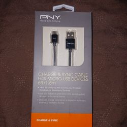 PNY MICRO USB Charging Cable  6ft  For $15