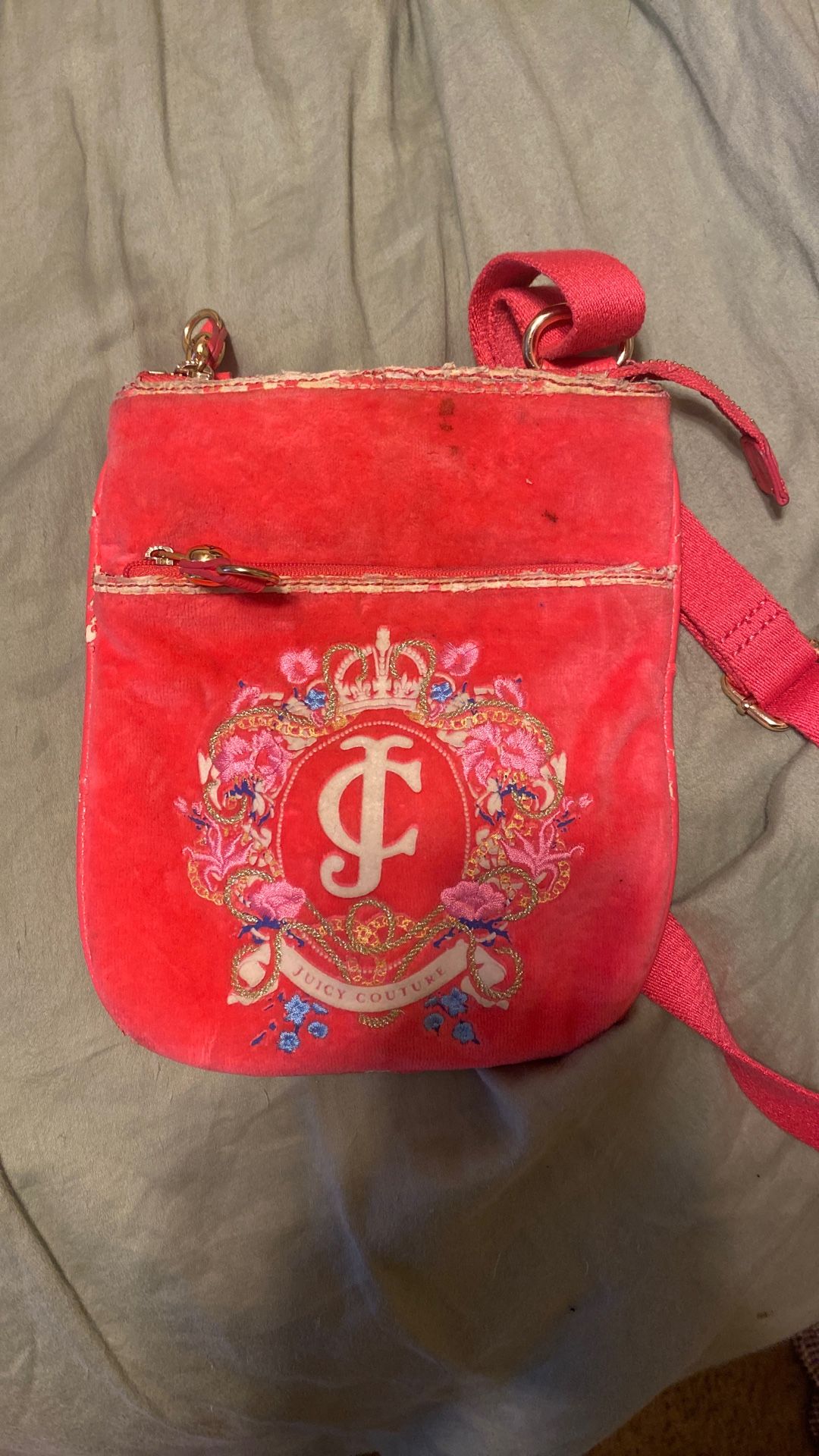 Vintage Juicy Couture Pink Floral Crossbody Bag
