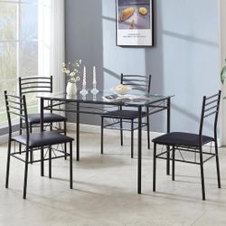 Kitchen Dining Room Table and Chairs Set for 4