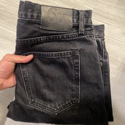 Supreme Stone Washed Black Slim Jean