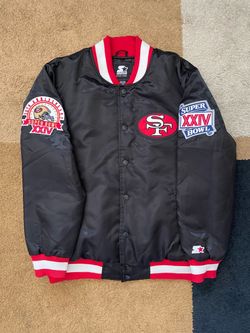 Starter Black Label San Francisco 49ers Super Bowl XXIV Jacket Size L Black/Red