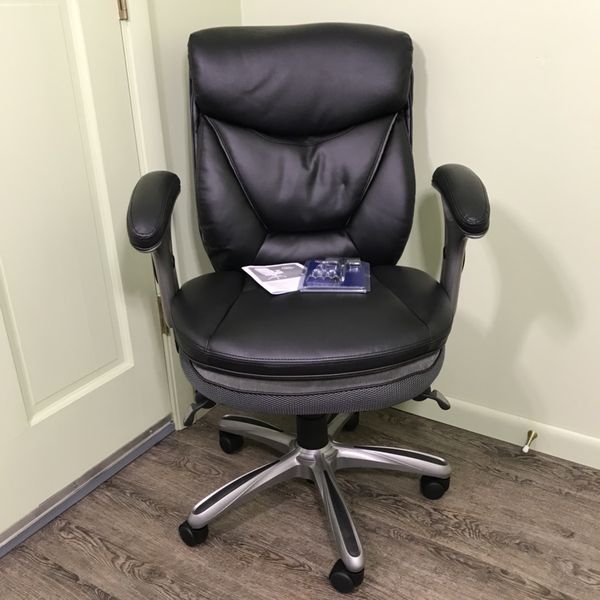 Serta Smart Layers Verona Manager Office Chair Black Silver New