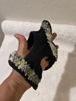 Black And Silver Sequins Dress For Doggie