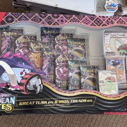 Pokemon Paldean Fates Great Tusk Ex & Iron Treads Ex Premium Collection