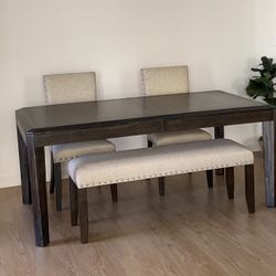 Ashley Dining Table Set (Table + 2 Chairs + Bench) 