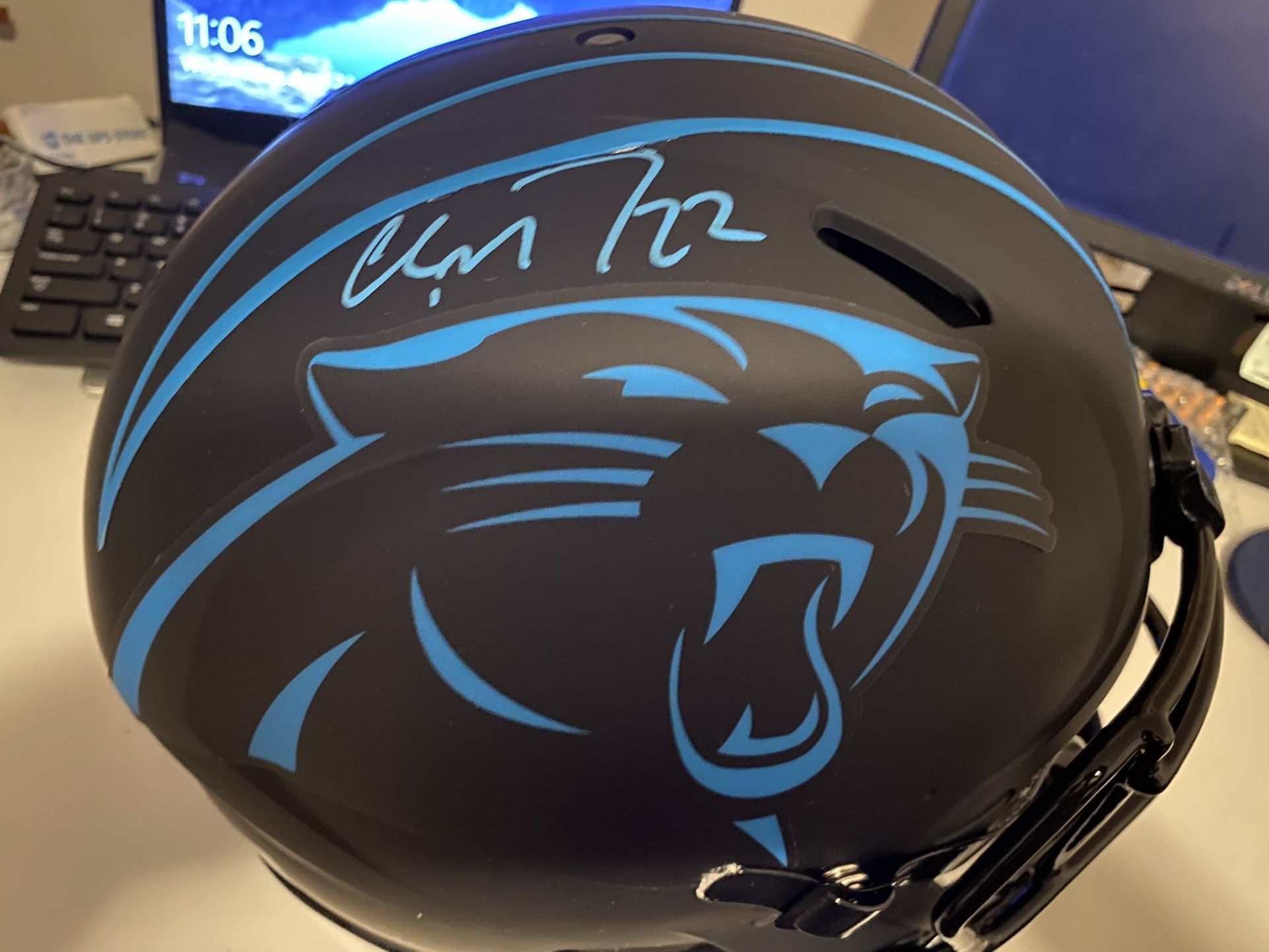 Christian McCaffrey Full size Autograph Replica Helmet