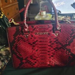 Michael Kors Black And Red Python Leather
