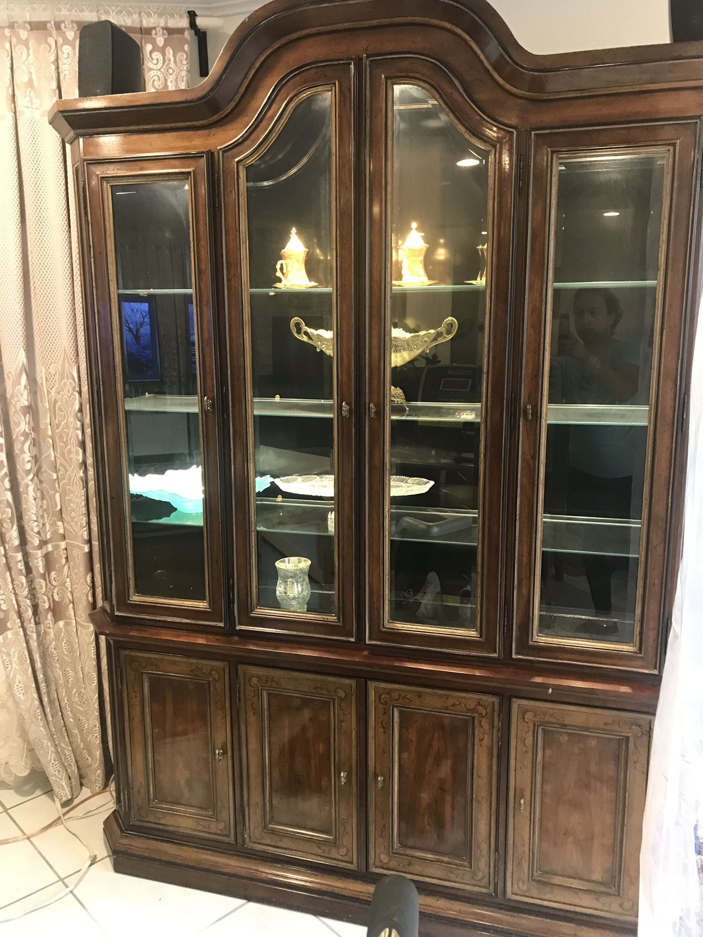 Vintage lighted cabinet