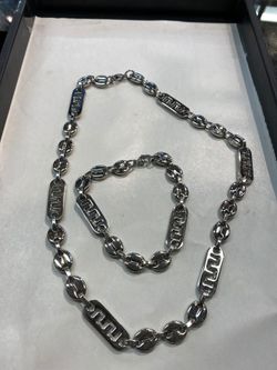 Stainless Steel Chain and Bracelet Set
