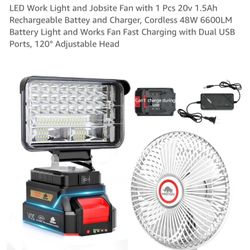 20V Lithium Fan & LED LIGHT KIT SET