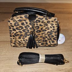 Leopard Studded Messenger Bag