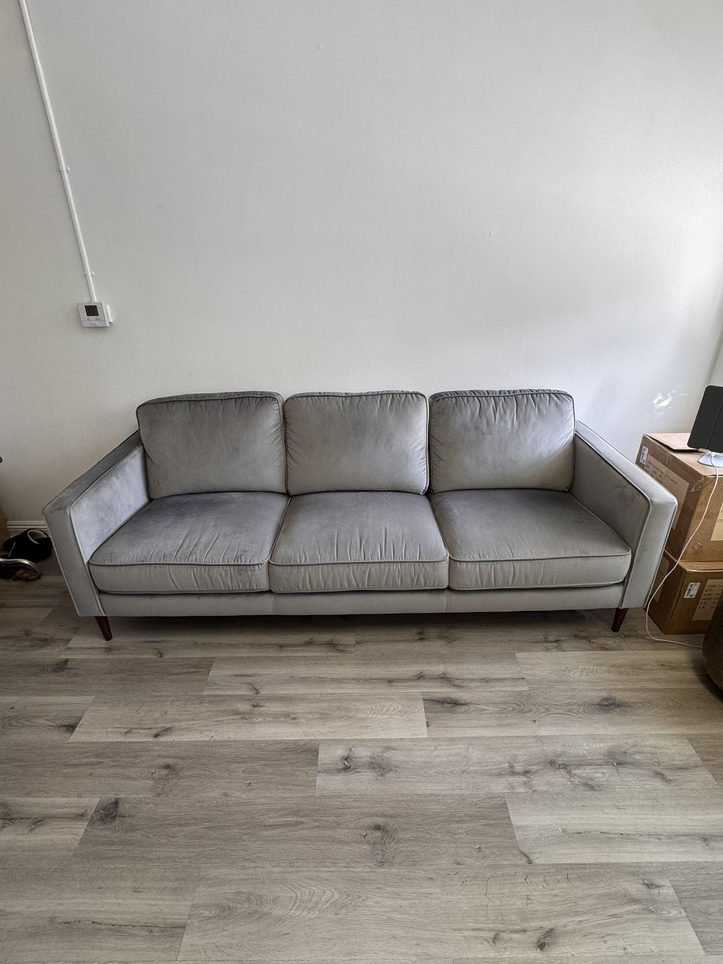 Fairfax Steel Gray Velvet 90’’ Sofa