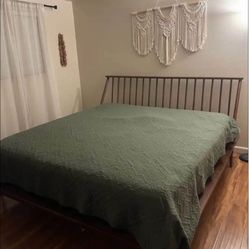 Walker Edison King Size Bed With 6 Cabinet Dresser