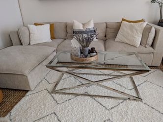 Glass Top Coffee Table with Chrome Base