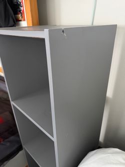 Gray Cube Bookcase Storage Shelf Unit