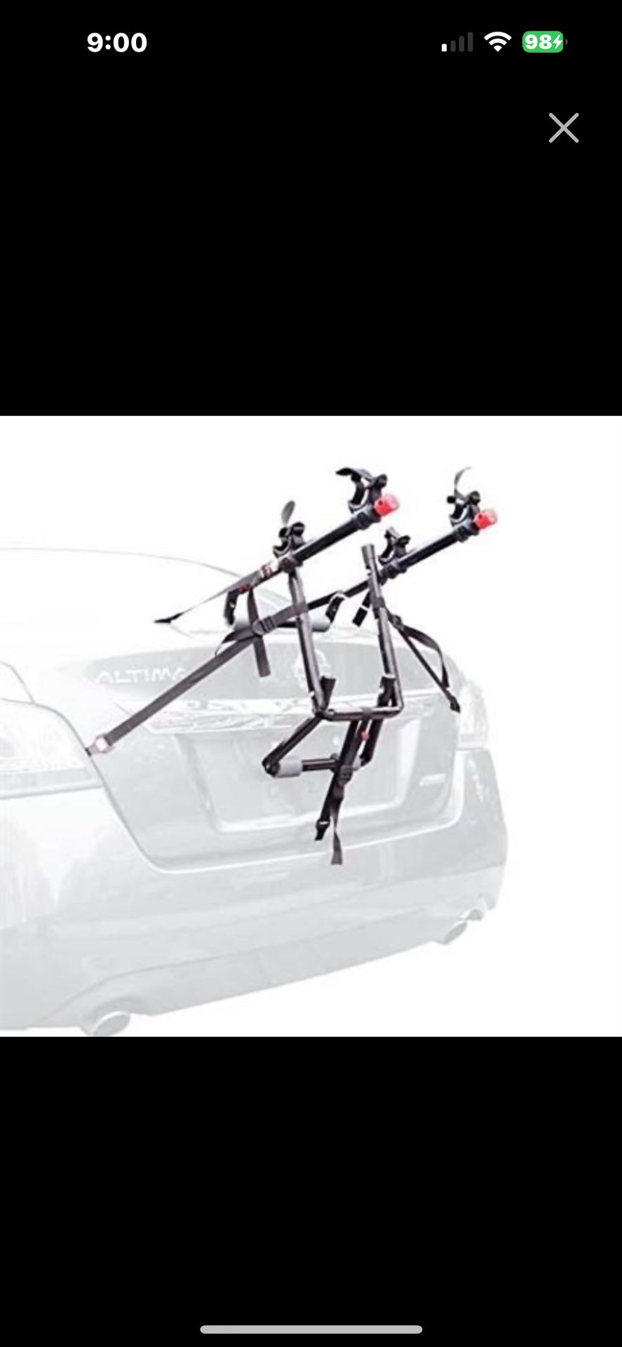 Allen Sports Deluxe 2-Bike Trunk Mount Rack, Model 102DN-R, Black