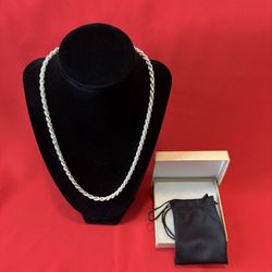 925 Sterling Silver 5mm Rope 20 Inches