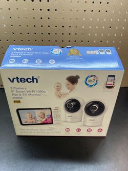 VTech - 2 Camera 1080p Smart WiFi Remote Access 360 Degree Pan