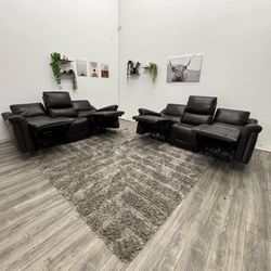 Leather Couch Set Recliners - Free Delivery