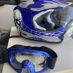 Kids Bike Helmet And Goggles 